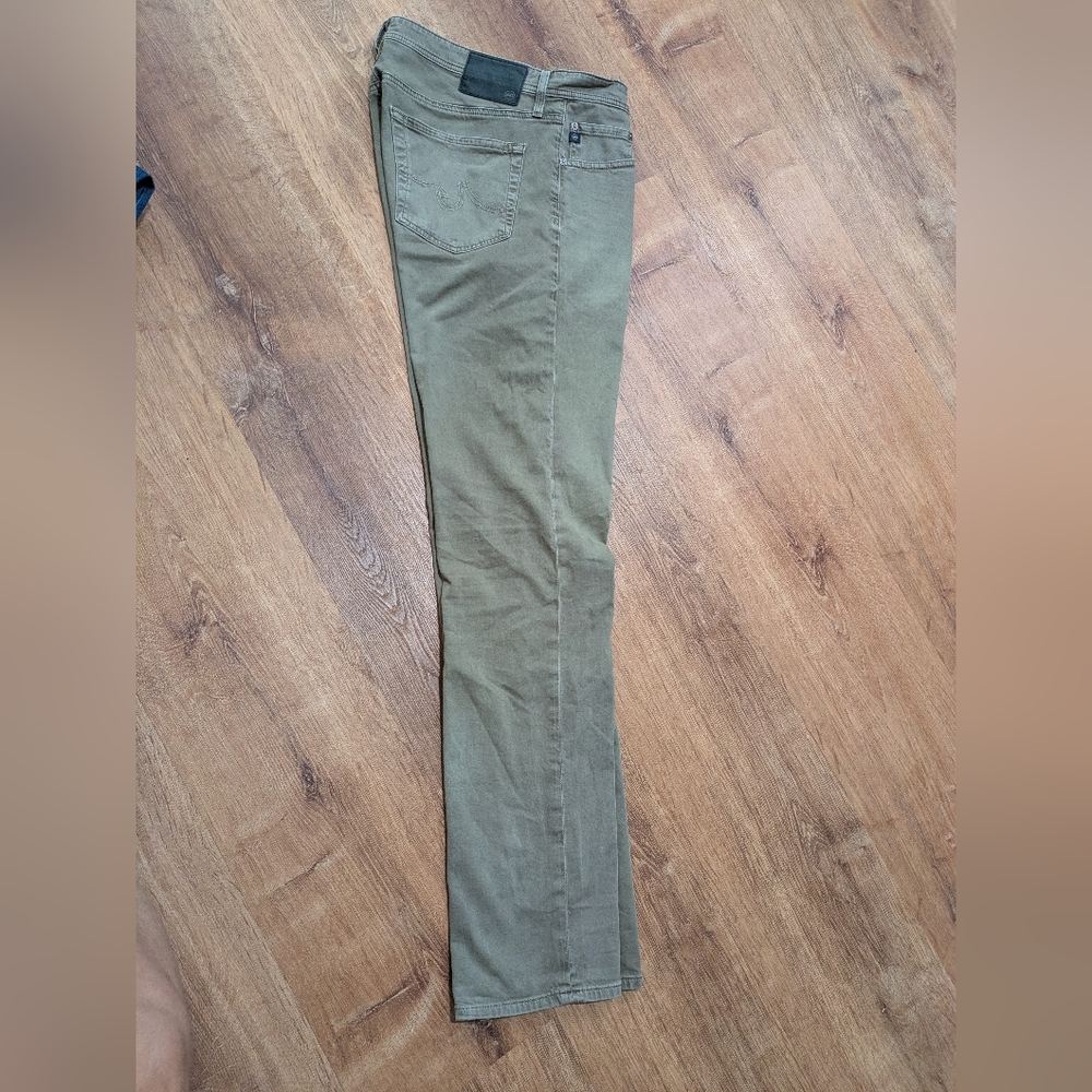 AG Adriano Goldschmied Men's Green Everett Slim Straight Size 34/34 - Picture 2 of 7